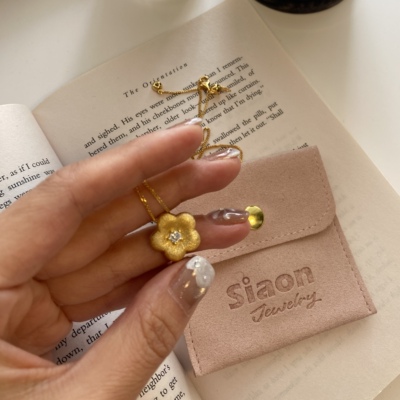 【199元2件】 Siaon 一朵小花拉丝工艺S925银镀金耳环项链