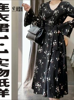 新款女士长裙纸样衣服裁剪图腰带款连衣裙服装样子版型图BLQ-346