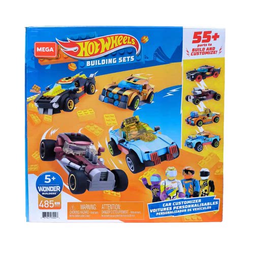 Hot Wheels 风火轮狂野赛车4款套装联名拼装赛车积木玩具
