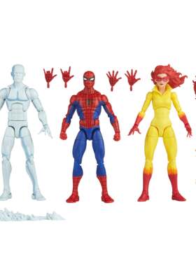 Marvel Legends 蜘蛛侠和他的朋友们冰人火焰星 3人套6寸可动人偶