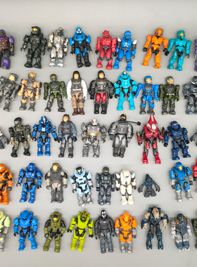 Mega Blocks美佳宝光环玩具积木人迷你可动拼装人偶模型多款供选