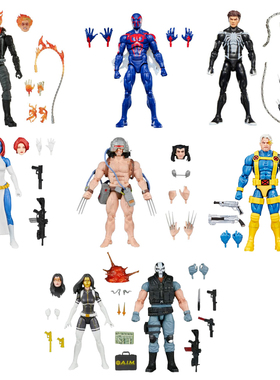 Marvel Legends 复古挂卡金刚狼魔形女蜘蛛侠电锁6寸可动人偶模型