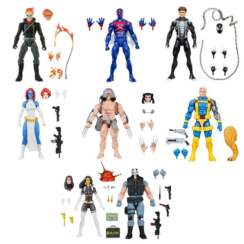 Marvel Legends 复古挂卡金刚狼魔形女蜘蛛侠电锁6寸可动人偶模型