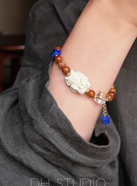 DH【青华】原创设计库克青金石凤九单圈滴溜手串