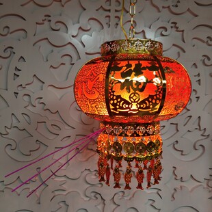 LED合金天官赐福天公灯笼35公分 插香灯笼 闽南拜拜灯笼 送灯光