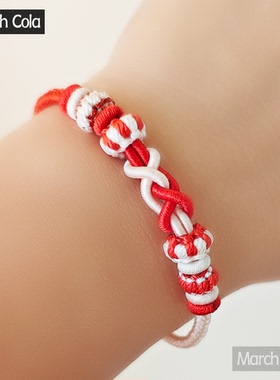 中国风发财结手绳可穿转运珠手工定制成品红色手绳闺蜜礼物