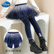 小女孩假两件半身裙爱莎公主裙裤 女童裤 外穿2026新款 打底裤 子春装