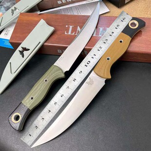 户外小刀具开刃直刀野外求生高硬度随身水果刀切肉厨刀 G10柄