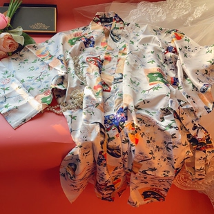 夏季薄款男士女士速干浴衣加肥加大睡袍睡衣仕女图 只卖39.99元