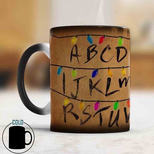 Letter-induction Coffee Cup字母热敏变色马克杯 圣诞节主题杯