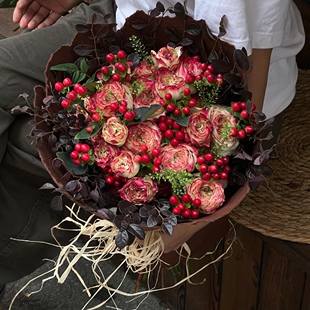 小清新多头玫瑰混搭花束母亲节妇女节自然风花束朝阳川龙井延吉店