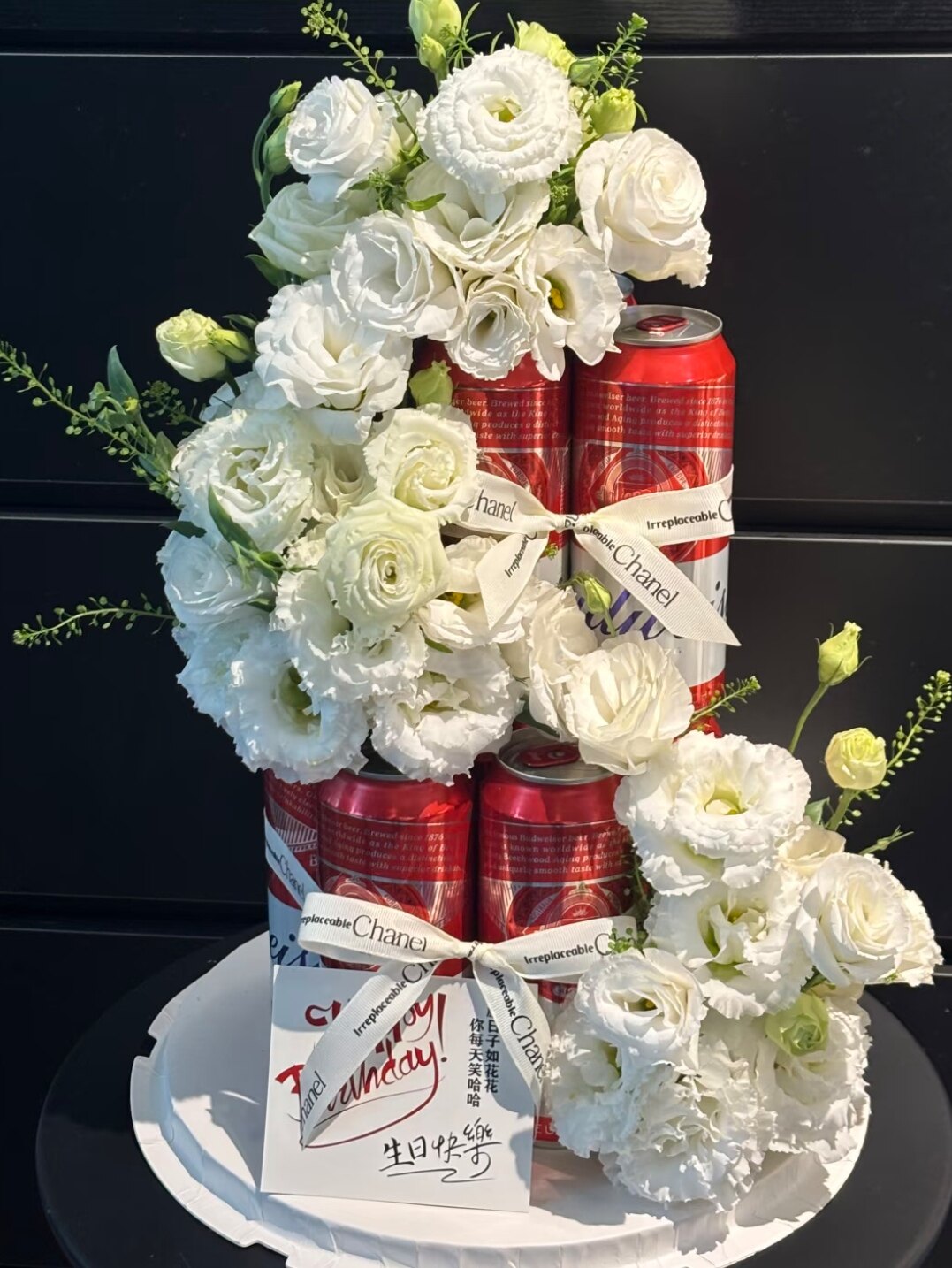 啤酒花鲜花礼盒抱抱桶宋男士,父亲闺蜜朋友生日鲜花延吉和龙同城