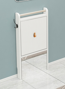 隐形超薄免打孔折叠换鞋凳门口壁挂墙试穿鞋镜椅入户玄关伸缩凳