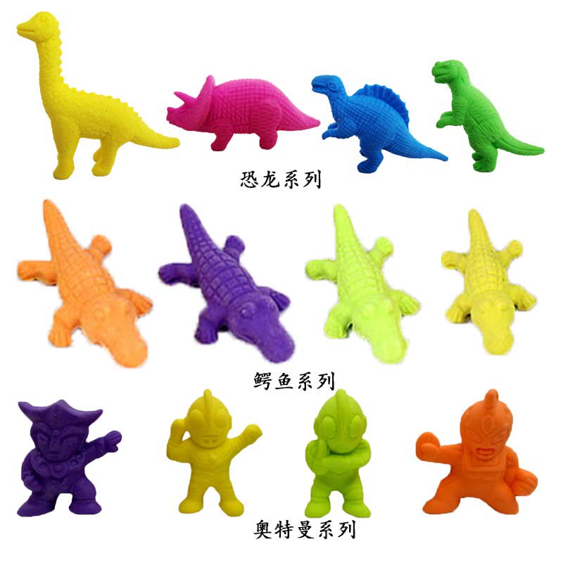 卡通橡皮擦 动物造型橡皮 恐龙奥特曼手指足球鞋子爱心玫瑰花橡皮