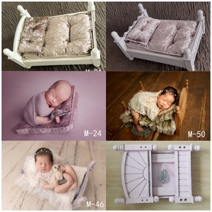婴儿艺术照原木色床垫简约北欧风影楼儿童新生儿摄影道具拍照家居