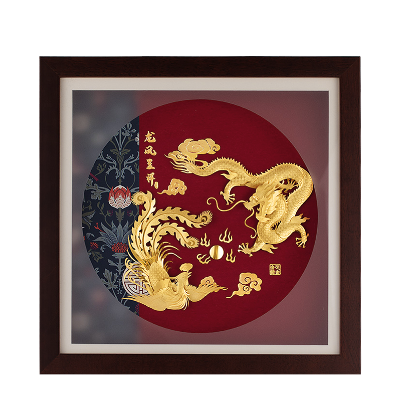 龍鳳呈祥金箔結(jié)婚禮物送新人新娘閨蜜朋友新婚高檔創(chuàng)意輕奢擺件