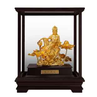 足金金箔慈航普渡观音菩萨佛像供奉摆件居家用佛堂办公室乔迁礼品