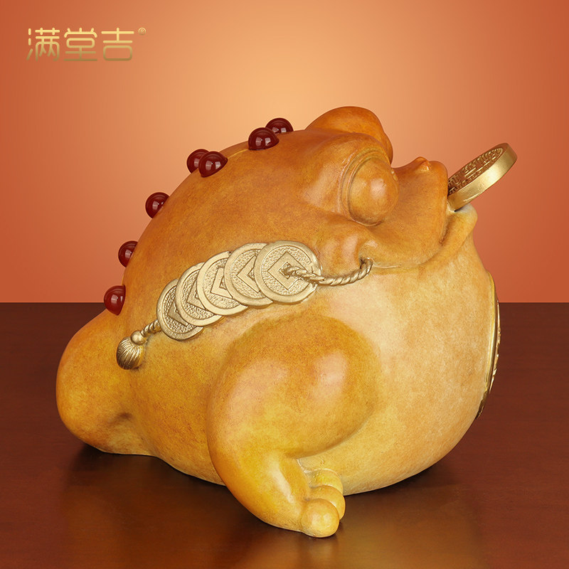 《招财进宝》全铜金蟾招财摆件三脚金蝉蟾蜍办公桌面装饰礼品聚财