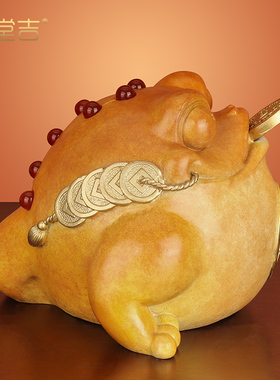 《招财进宝》全铜金蟾招财摆件三脚金蝉蟾蜍办公桌面装饰礼品聚财