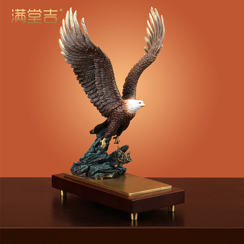 大鹏展翅全铜老鹰摆件中式工艺品