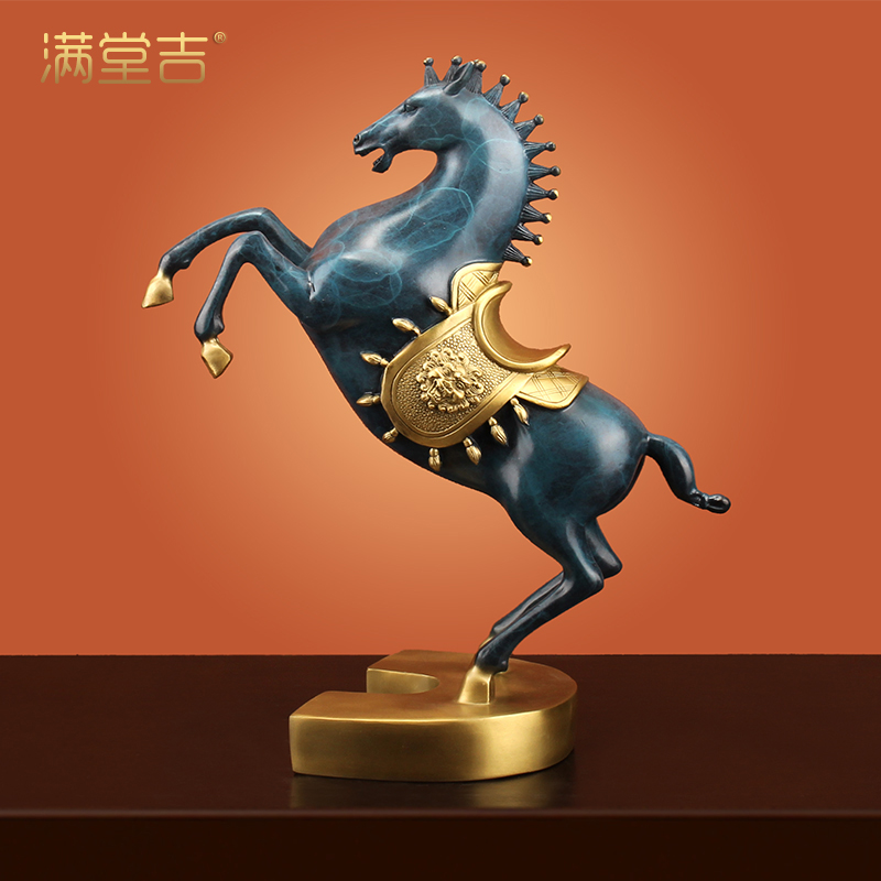 一战成名招财黄铜生肖马摆件礼物