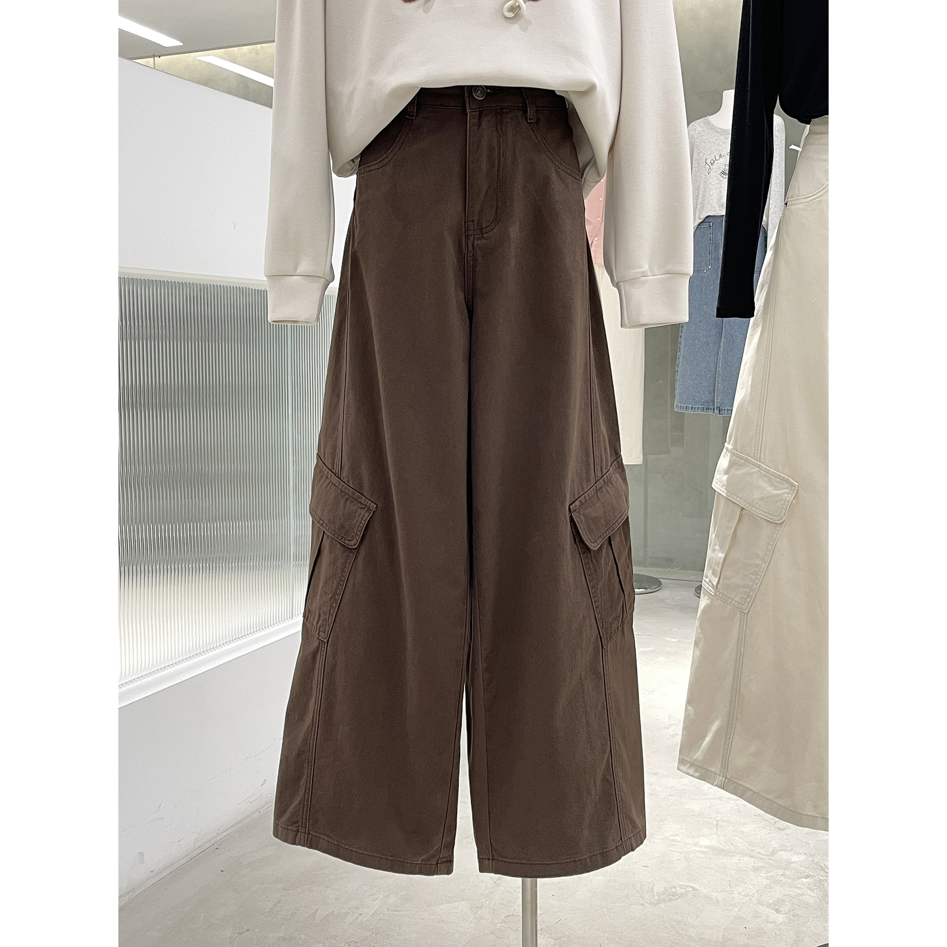 经典不出错街头风工装裤弯刀裤