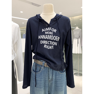 透气雪花棉防晒罩衫 美式 新款 T恤2026春季 上衣 休闲感连帽设计长袖