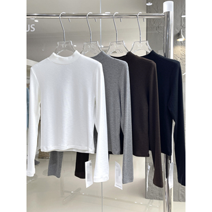 镂空美背小心机纯色雪花羊绒螺纹打底衫薄绒保暖舒适单穿内搭上衣