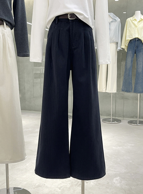 清仓捡漏不TUI不换！高腰直筒牛仔裤宽松百搭爆款裤子配腰带Q261