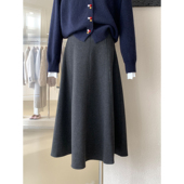 今年流行爆款 极简风八片式 毛呢加绒半身裙女2025新款 遮胯藏肉伞裙