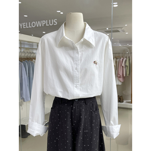 休闲舒适百搭开衫 早春基础款 2026新款 衬衫 上衣 精致刺绣Polo领长袖