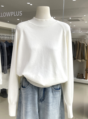 抗起球安迪绒半高圆领基础款毛衣打底衫简约气质保暖针织内搭上衣