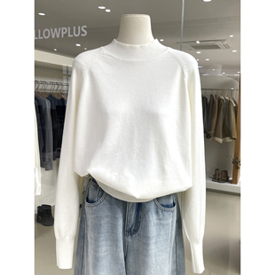 抗起球安迪绒半高圆领基础款毛衣打底衫简约气质保暖针织内搭上衣