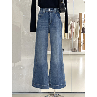 版型Ju好~舒适有弹力高腰微喇牛仔裤今年流行爆款显瘦显腿长裤子