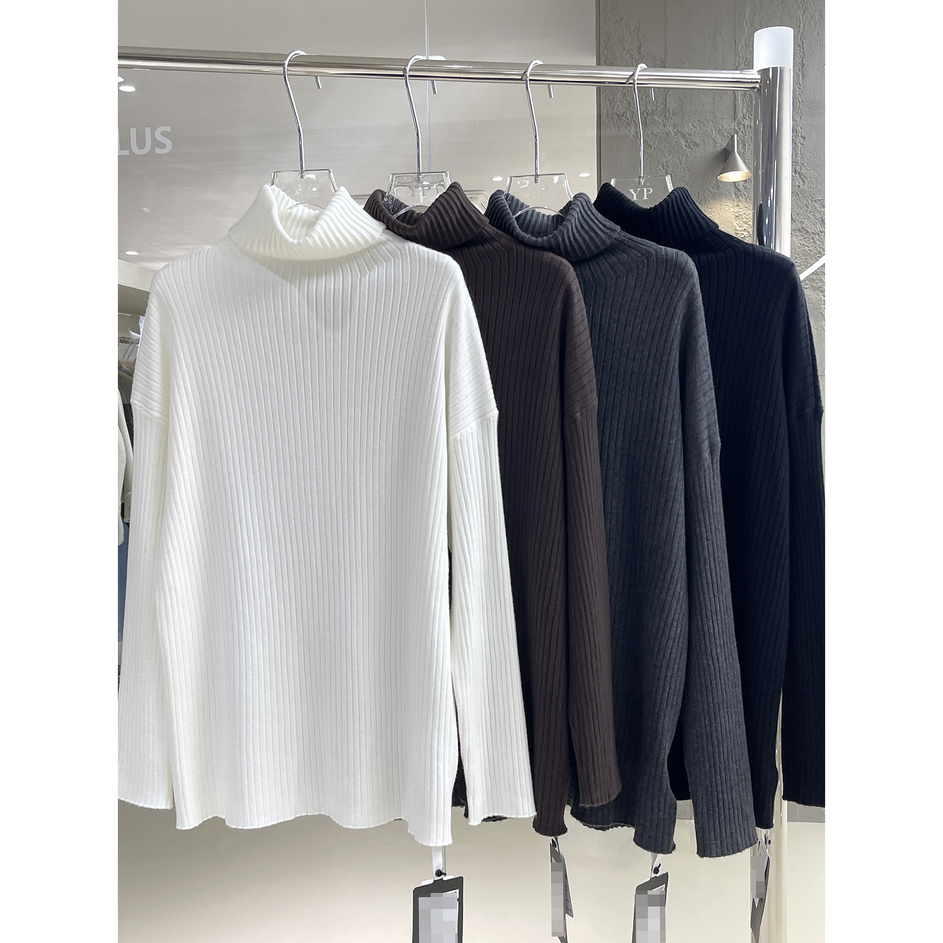 柔软亲肤保暖堆堆高领毛衣针织衫