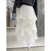 浪漫春装 蓬蓬半身裙 不规则网纱蛋糕裙高级甜美中长款 仙女裙 法式