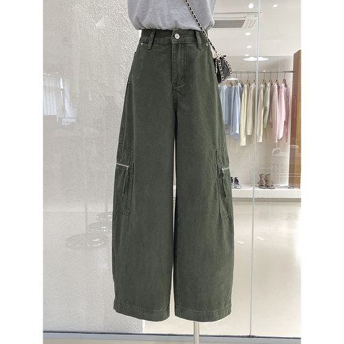 街头酷帅工装风宽松弯刀牛仔裤女