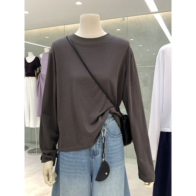 早秋上新百搭基础雪花棉长袖T恤