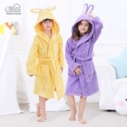 Áo choàng trẻ em bằng vải cotton dày chất liệu nam và nữ áo choàng cho trẻ em cha mẹ trẻ em áo choàng cotton bốn mùa - Khăn tắm / áo choàng tắm