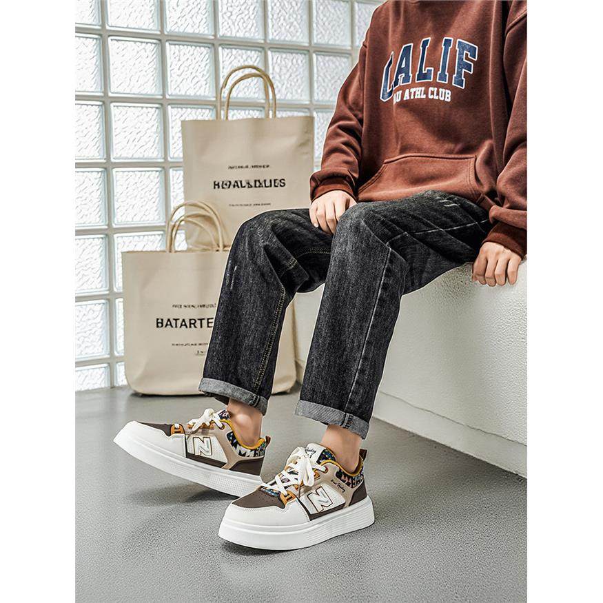 新百伦男鞋子板鞋2025新款冬季休闲运动鞋百搭厚底小白鞋,流行男鞋,休闲板鞋,淘宝优惠券,粉丝福利购,淘宝优惠卷