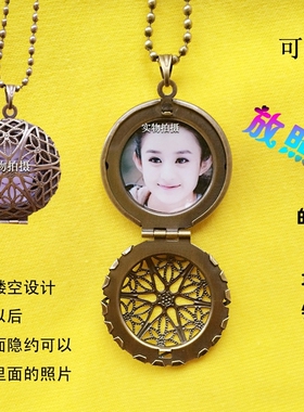 diy私人纯铜长款镂空圆形毛衣链