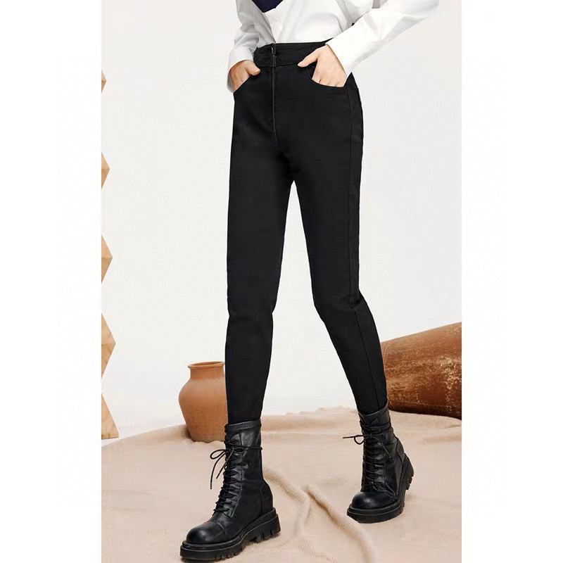 2025冬季新品经典百搭修身显瘦加厚牛仔裤女