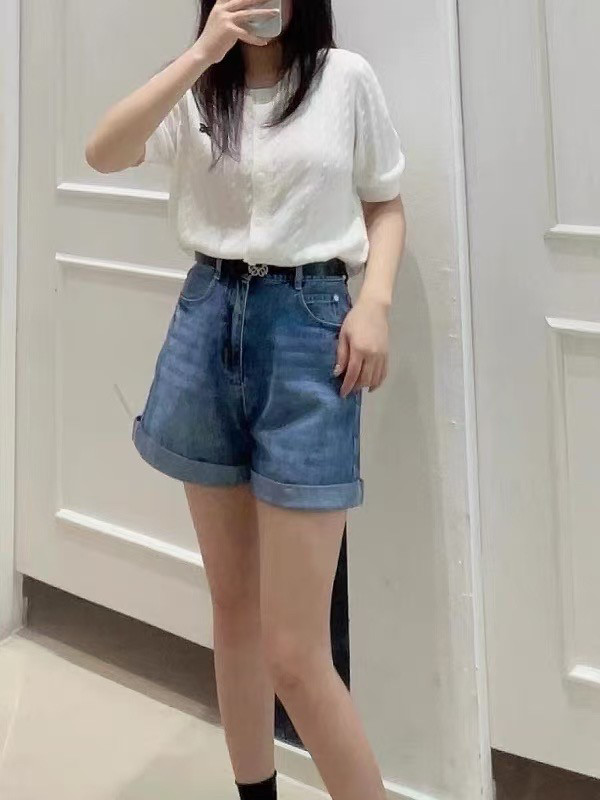 韩版高腰显瘦薄款牛仔短裤女夏季宽松休闲直筒卷边阔腿a字热裤子