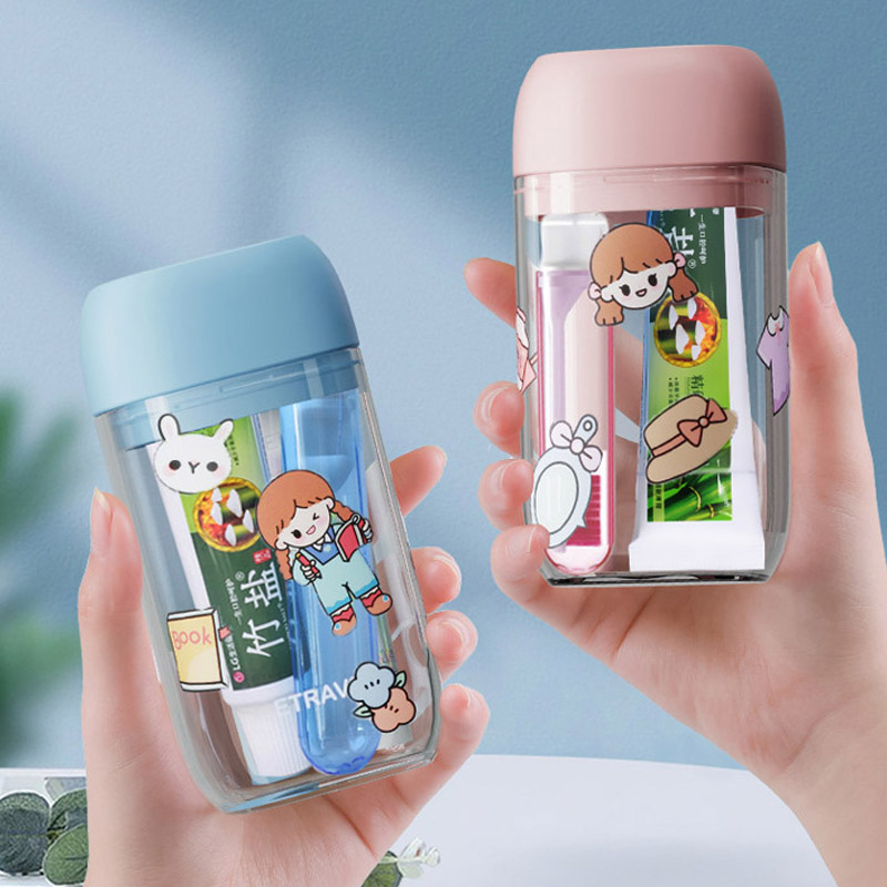 单人迷你牙刷杯双人牙具套装旅行