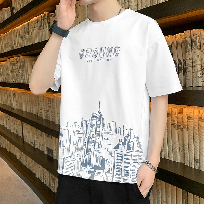 短袖t恤男士2023春夏季新款半袖体恤ins潮流潮牌百搭宽松男装衣服
