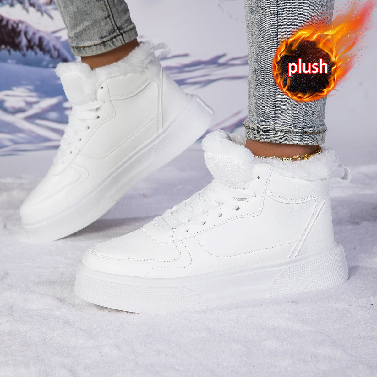 双星女鞋厚底小白鞋2025