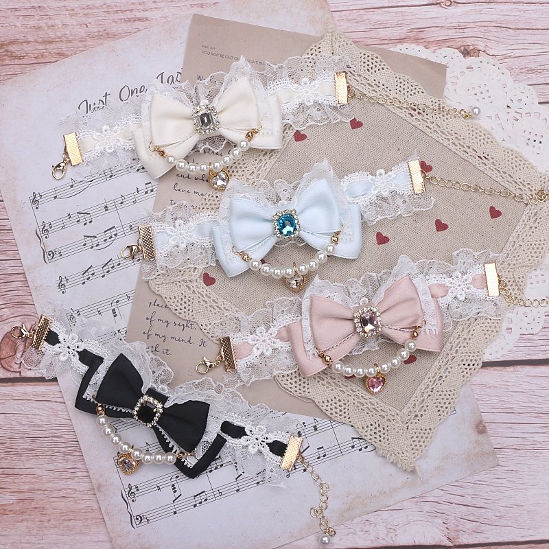 BEADS HAND-MADE ORIGINAL SWEET MINE ORNAMENTS CUTE BOWS LACE LACE BEADS BRACELETS HAND ORNAMENTS GIRLS