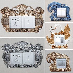 创意开关贴现代简约欧式 饰墙贴高档保护套轻奢 卫生间3d立体开关装