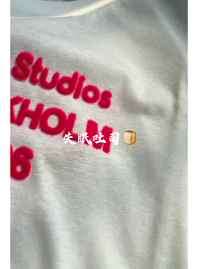 Bread进口棉麻材质/26K春夏 复古植绒996圆领修身百搭休闲短袖T恤