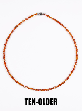 天然橙石榴磁吸扣项链